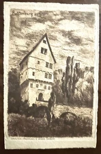 ANTIQUE ORIGINAL ETCHING POSTCARD ORIGINAL RADIRUNG V AENNE SIEBERT ROTHENBURG