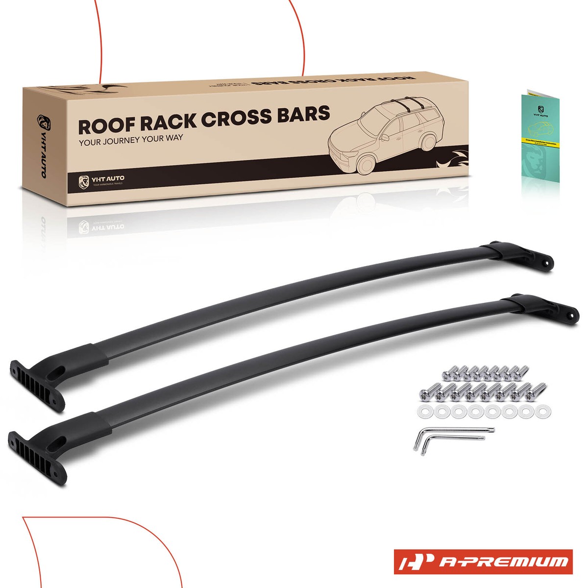 Black Aluminum Alloy Roof Rack Cross Bars for Ford Explorer 2016