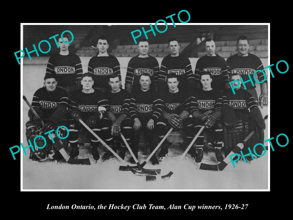 OLD 8x6 HISTORIC PHOTO OF LONDON ONTARIO ICE HOCKEY TEAM ALLAN CUP 1926