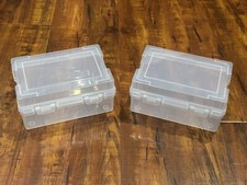 Lot of 2 Clear Plastic 6x4x3  Playing Card Deck Storage Box Cases