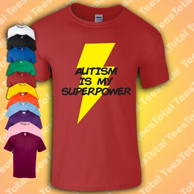 Autism Is My Super Power Superpower T-Shirt Unique Ideas Awareness Tee Damen