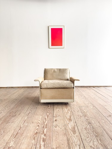 Mid Century Lounge Sessel, Dieter Rams für Vitsoe, Wildleder Beige, Reihe 620 - Bild 6 von 19
