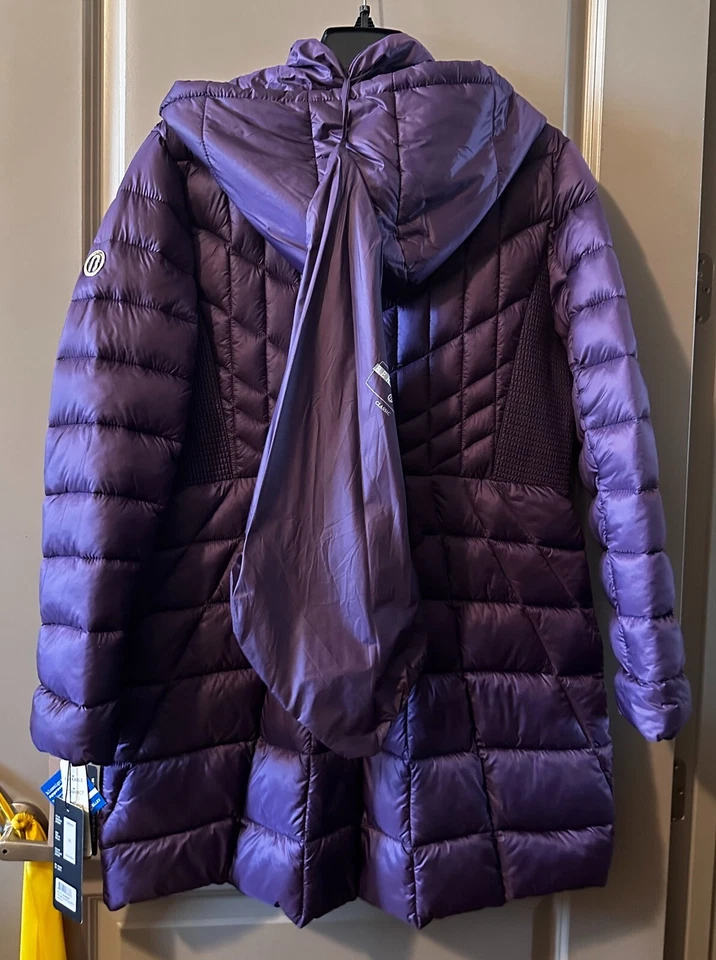 FANTASTIC BERNARDO PURPLE PUFFER COAT PACKABLE REMOVABLE BIB/HOOD SZ. XL, NWT - Image 4 of 4