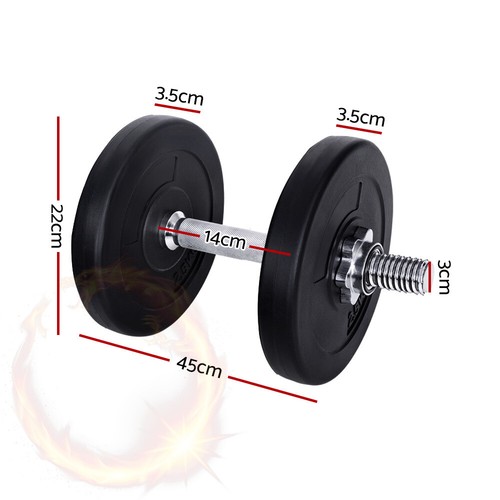 15KG Dumbbells Dumbbell Set Weight Training Plates Home Gym Fitness Exercise - Picture 2 of 8