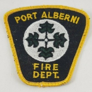 Port Alberni Fire Dept. Patch British Columbia BC Canada Gold / Black 3"