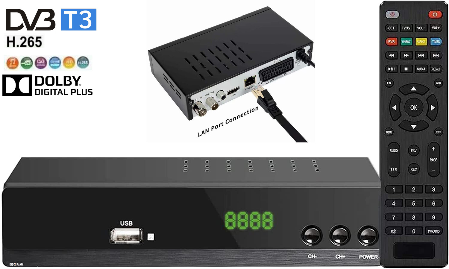 Decoder Digitale Terrestre DVB-T2 2022 HDMI SCART Ethernet - Offerta