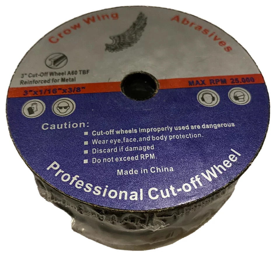 3” Stainless Steel Metal Cut-off Wheel Disc 1/16” Thin 3/8" Arbor (10 Pack) New - Image 3 of 4