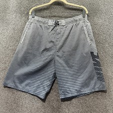 Nike Volley Swim Trunks Men Large Gray Drawstring Shorts Pockets Spellout Logo