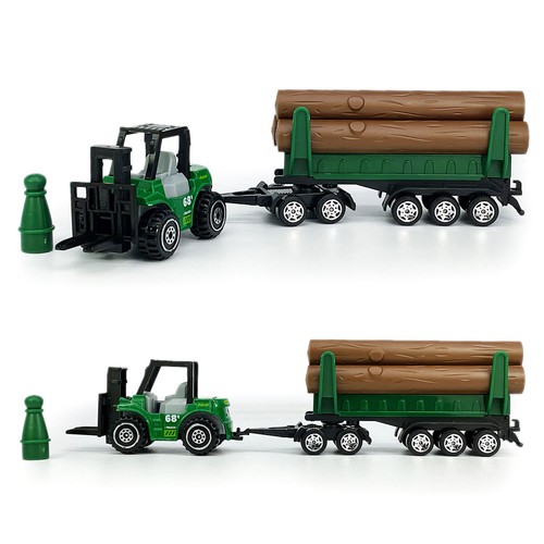 Farm Tractor Toy with Forklift Pickup Truck Trailer Diecast Model Toys Set Gifts - Picture 8 of 8