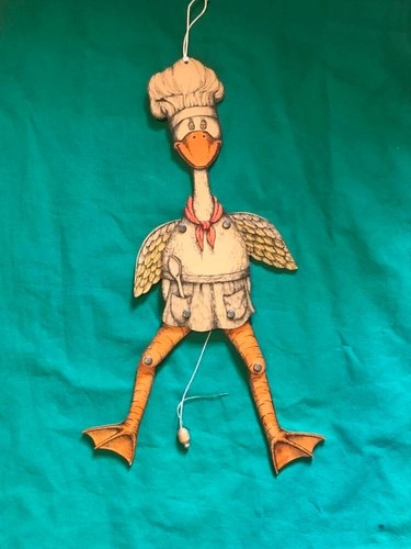 1983 ANIMATED COOKED GOOSE CHEF KITCHEN CURIO DECOR COOK DUCK CULINARY FOLK ART