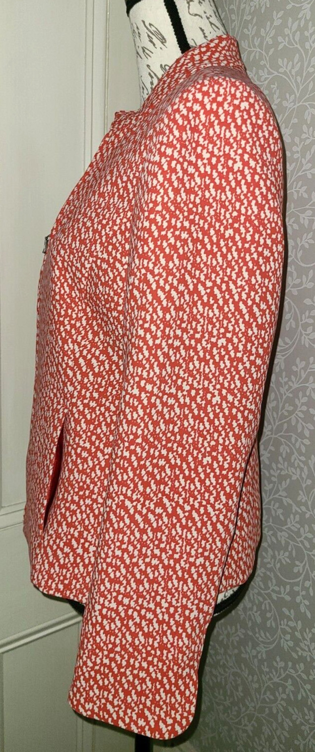 Pendleton orange & white abstract pattern full zi… - image 2