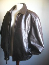 ANDREW MARC LEATHER JACKET 44 46 large aviator flying bomber distressed