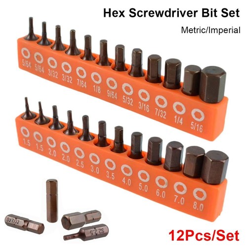 12Pcs 25mm Hex Screwdriver Bit Set For DIY Home Projects Work Sites