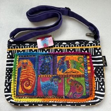 NWOT LAUREL BURCH multicolored canvas CAT design Tote  VERY Cute  Never Used 