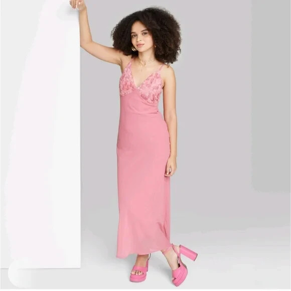 chinese dress ladies Stolen Stores Classic Maxi Pink Slip Dress main image 0