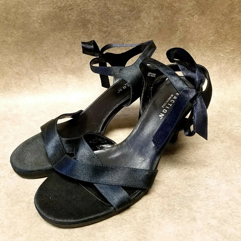 Kenneth Cole Reaction Mujer A403154 Talla 5.5 Azul Punta Abierta Correa Tobillo 3" Tacones Foto 3 de 4