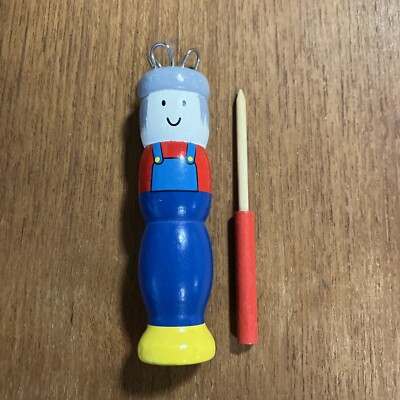 Knitting Doll with Wooden Needle Fancy Nice Blue
