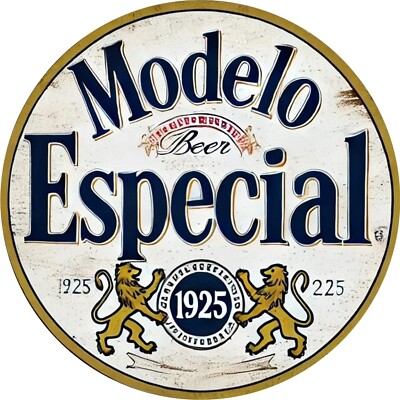 Modelo Beer Sign Aluminum Round Weatherproof Sign Funny