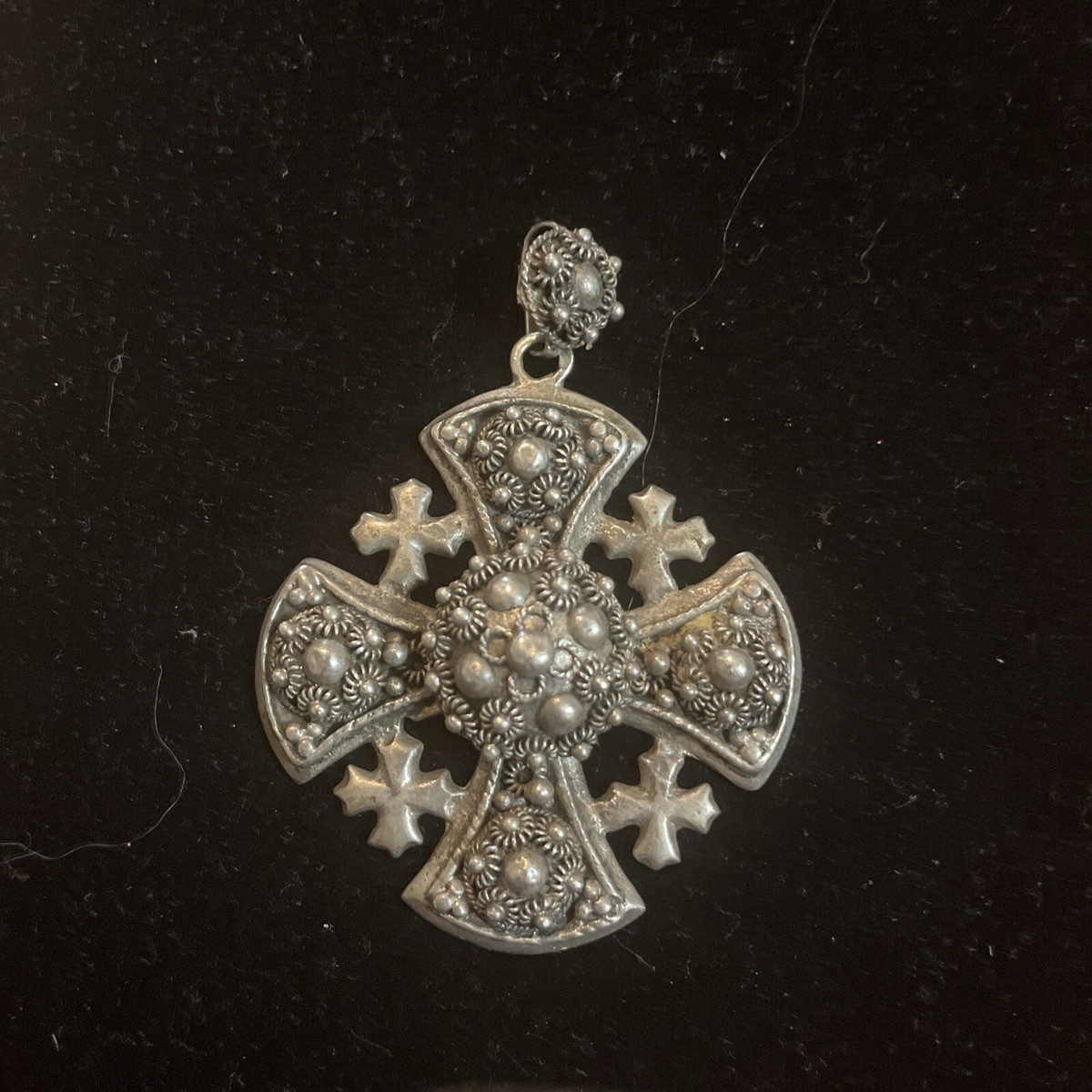 Collier croix de Jérusalem croisé pendentif croix en argent sterling bijoux croi