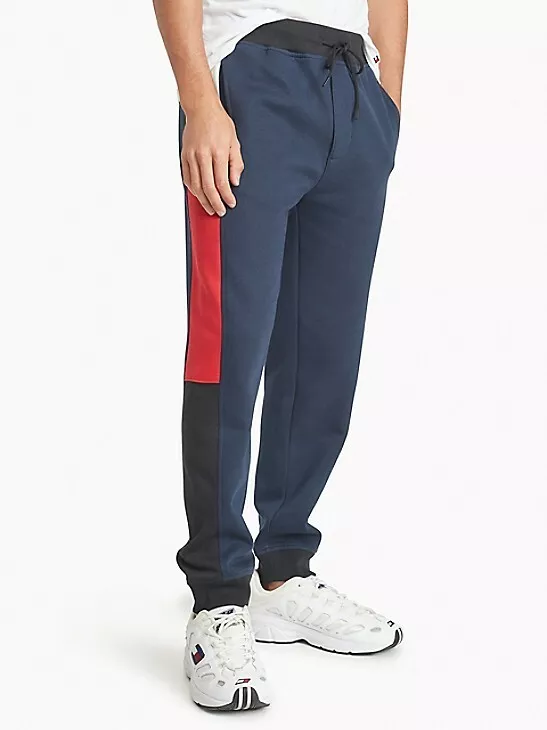 Tommy Hilfiger Sport Men's Navy Blazer Colorblocked Soft Fleece Lined  Sweatpants | eBay