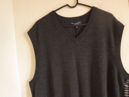 Hart Schaffner Marx Extra Fine Merino Wool BIG MAN Sweater Vest, Grey , 2XB, NWT - Picture 3 of 4