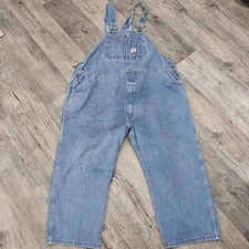 Roundhouse Overalls Mens Blue Carpenter Bib Denim USA Made 54 SEE PHOTOS