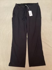 Mandala Scrub Pants Large Black Cargo Nwt