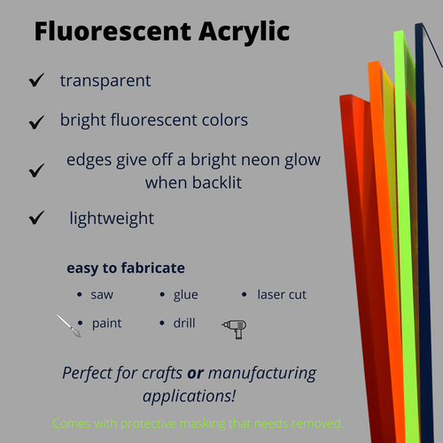 BuyPlastic 9093 verde trasparente fluorescente colorato acrilico 1/4" x 12" x 12" - Foto 2 di 3