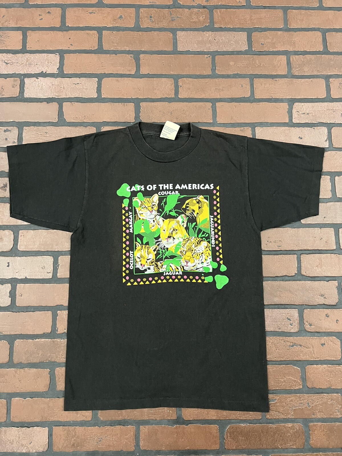 Vintage Shirt Mens Medium Black Cats of the Americas Single Stitch