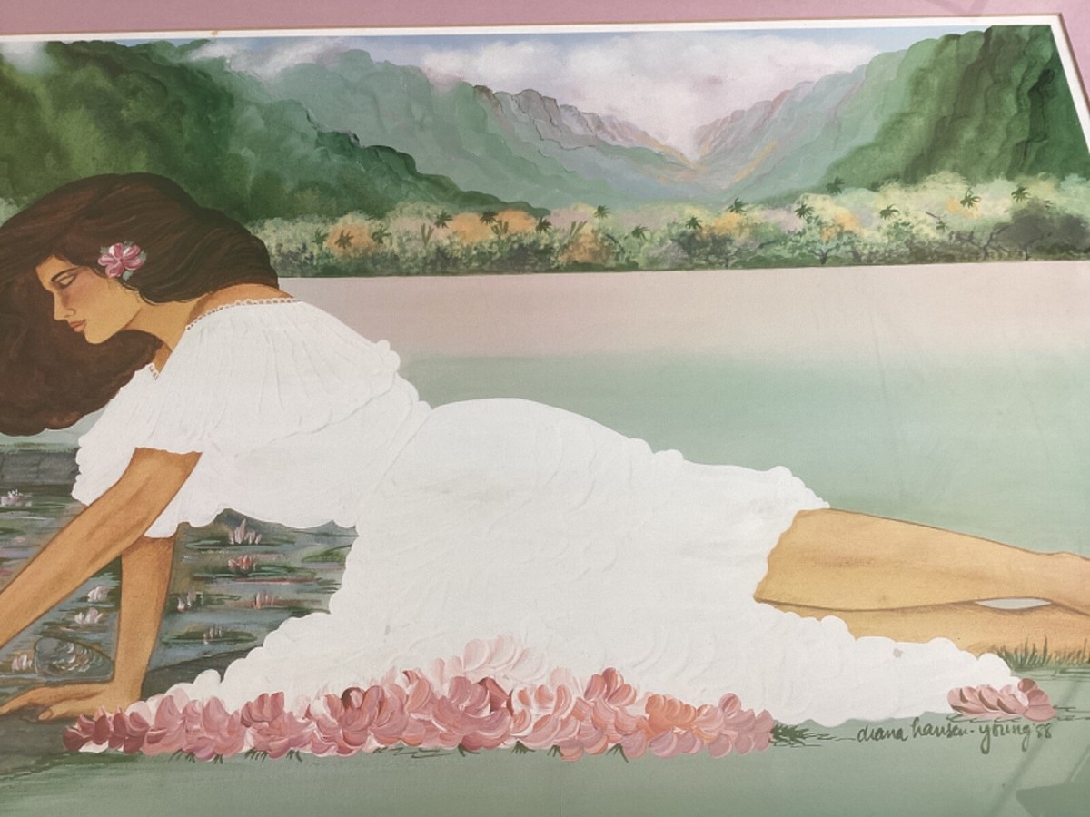 Diana Hansen Young Nuuana Pond Hawaii Portrait Art Signed