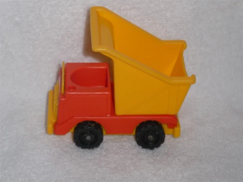 Fisher Price Little People Vintage Construction Lift & Load Dump Truck Orange