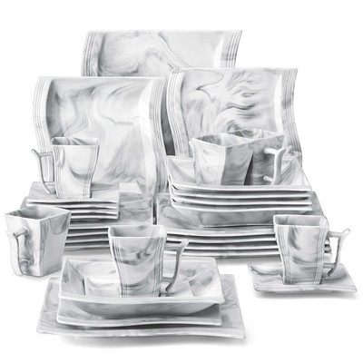 Stylish MALACASA Flora Wavy Dinnerware Set for 6 - Elevate Your Dining!