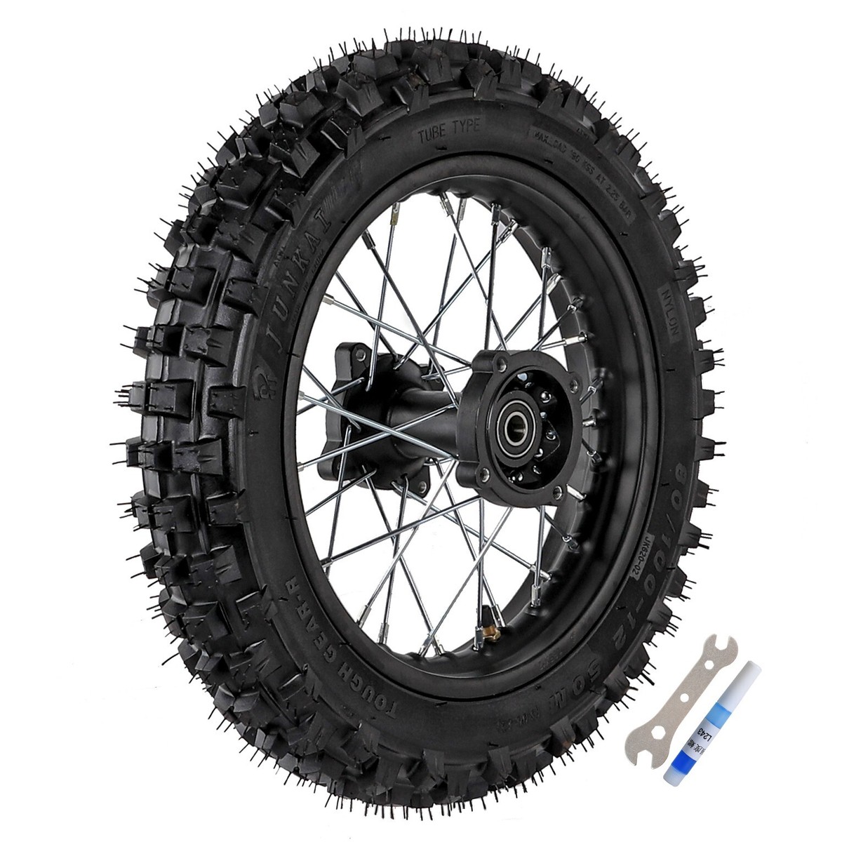 Knobby Tread Tires 12 In Wheel For Dirt Jumper Bicycle BLYGO 3.00-12 Rear Knobby Tire & Tube - For 12" Pit Pro Trail Dirt Bikes & Mini Bikes Rear Knobby Tire For Pit Pro - Foto 8