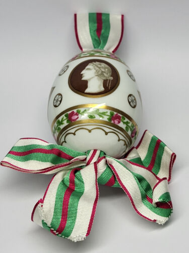 UOVO DI PASQUA/AUGUSTO porcellana dipinta RUSSIA IMPERIALE 1° imperatore romano - Foto 9 di 15
