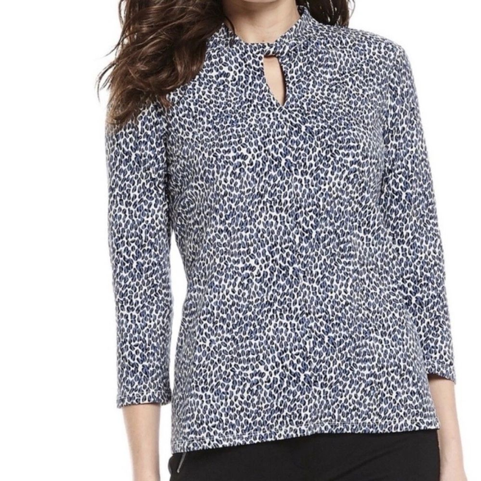 J. McLaughlin Keyhole Twist Leopard Print Catalina Cloth Top Size M