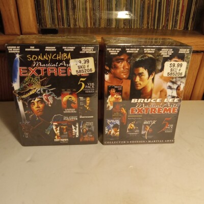 Bruce Lee & Sonny Chiba Martial Arts Extreme 5 Pack VHS Box Sets NEW Sealed