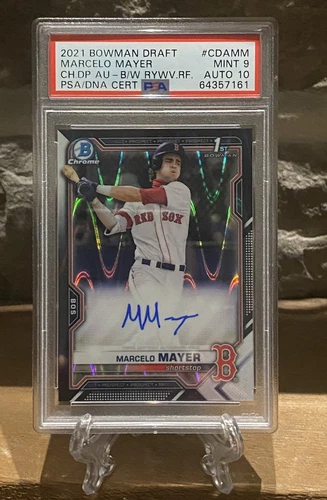 2021 Bowman Draft Marcelo Mayer Chrome B/W Raywave Auto SSP PSA 9 Auto 10