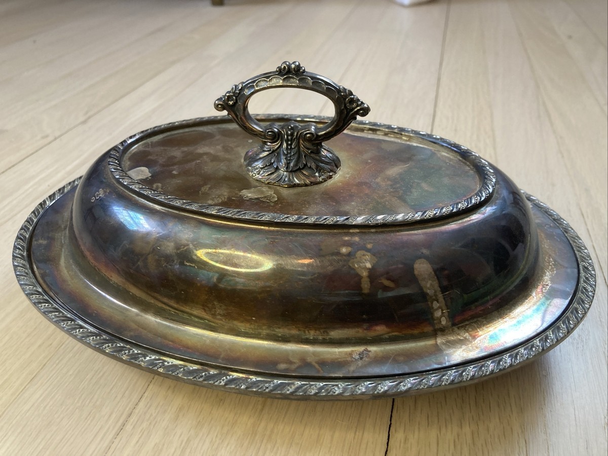Vintage Wallace Melford Silver Plate Oval Shape Serving Tray