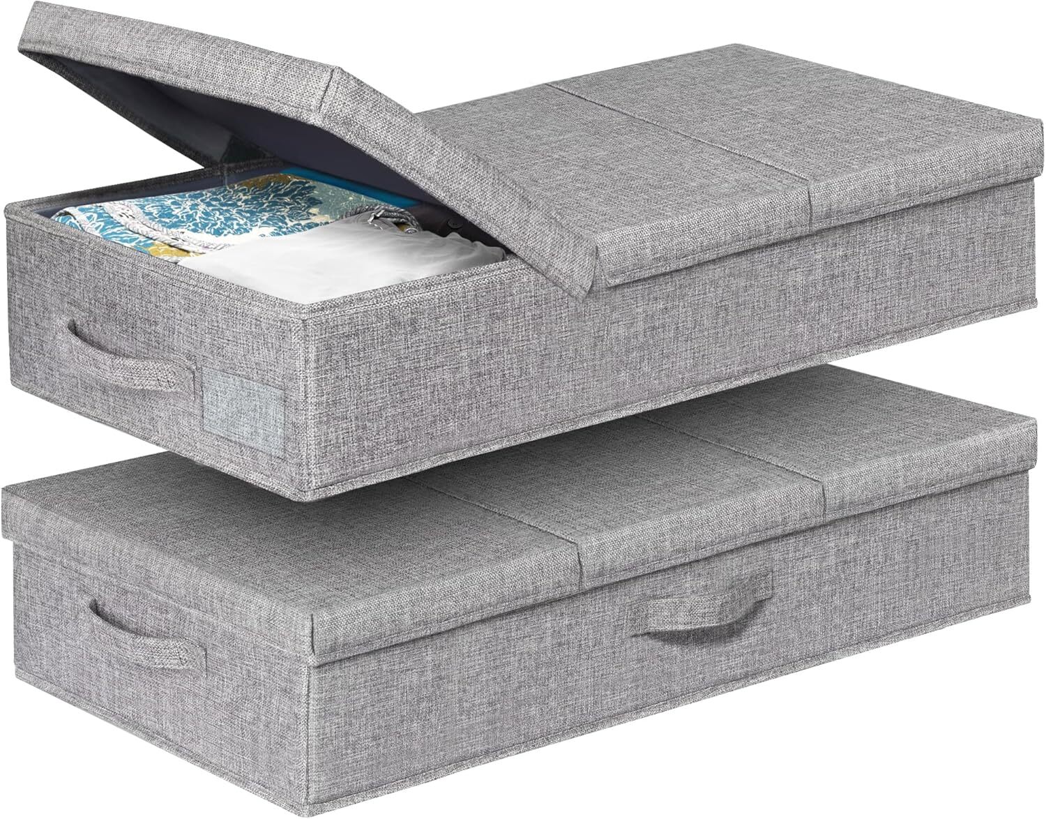 2-Pack Extra-Large Under Bed Storage Containers with Secure Lids – Perfect for Organizing Clothes, Bedding, and Seasonal Items – Space-Saving Design for Underbed Use-image