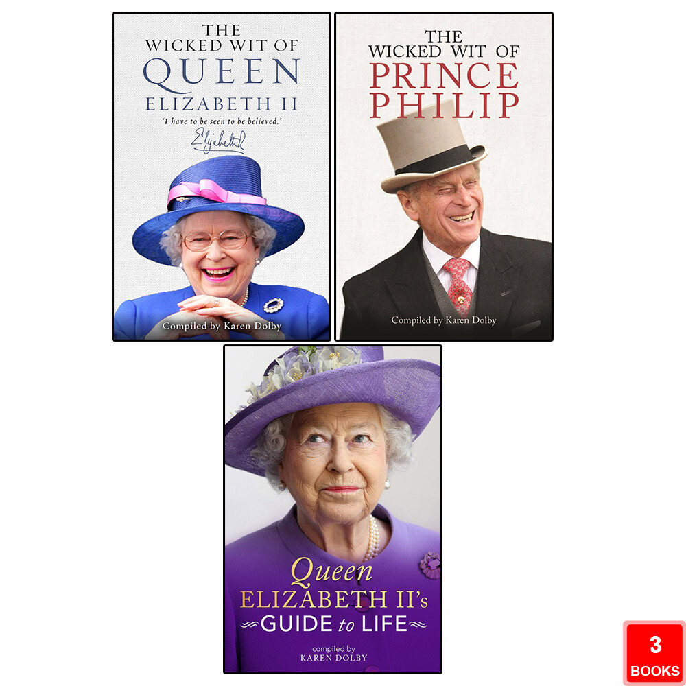 Karen Dolby 3 Books Collection Set (Wicked Wit of Queen, Prince Philip & Queen)