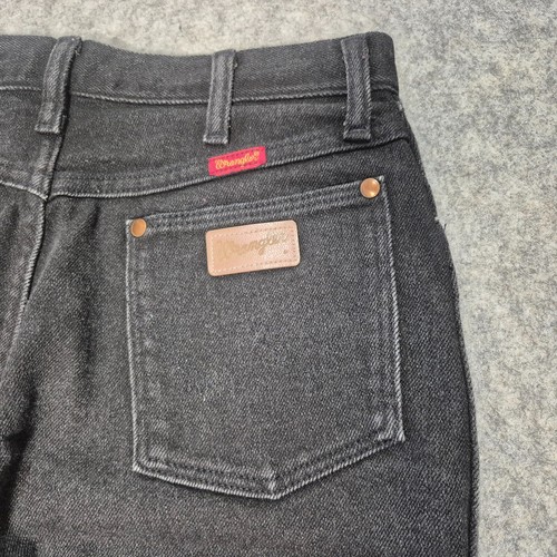 Vintage Wrangler Jeans Mens 30x32 Black Cowboy Cut 80s Denim Made USA 12MWZ