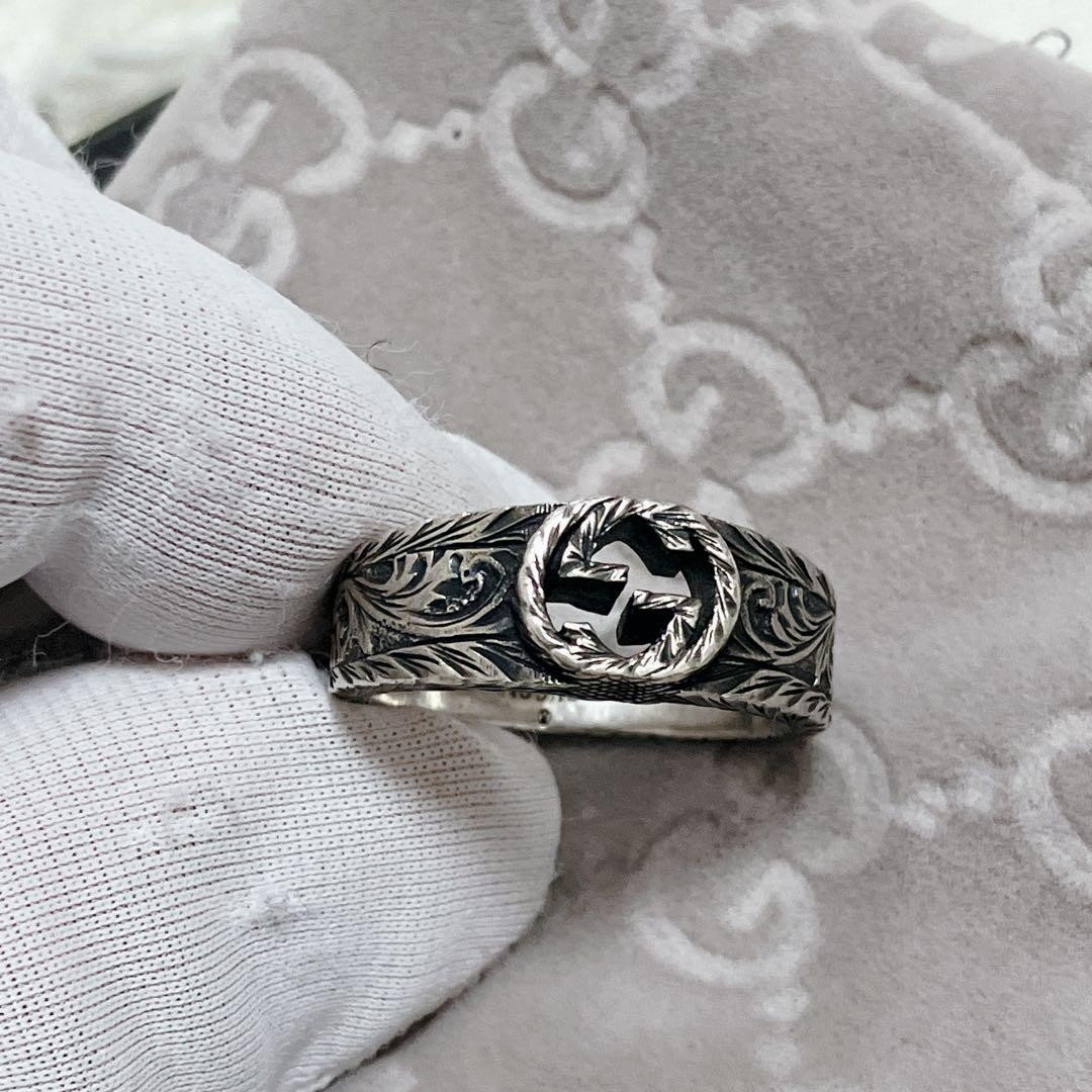 GUCCI Ring Arabesque Interlocking Silver Smoked - image 10