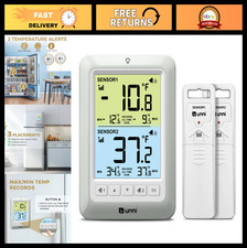 Digital Refrigerator Thermometer with Alarm - Wireless Fridge Freezer Temp Mon