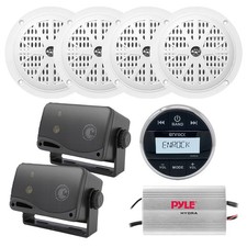 Enrock Marine Gauge Wireless Receiver, 4x 4''  2x 3.5'' Speakers, Amplifier