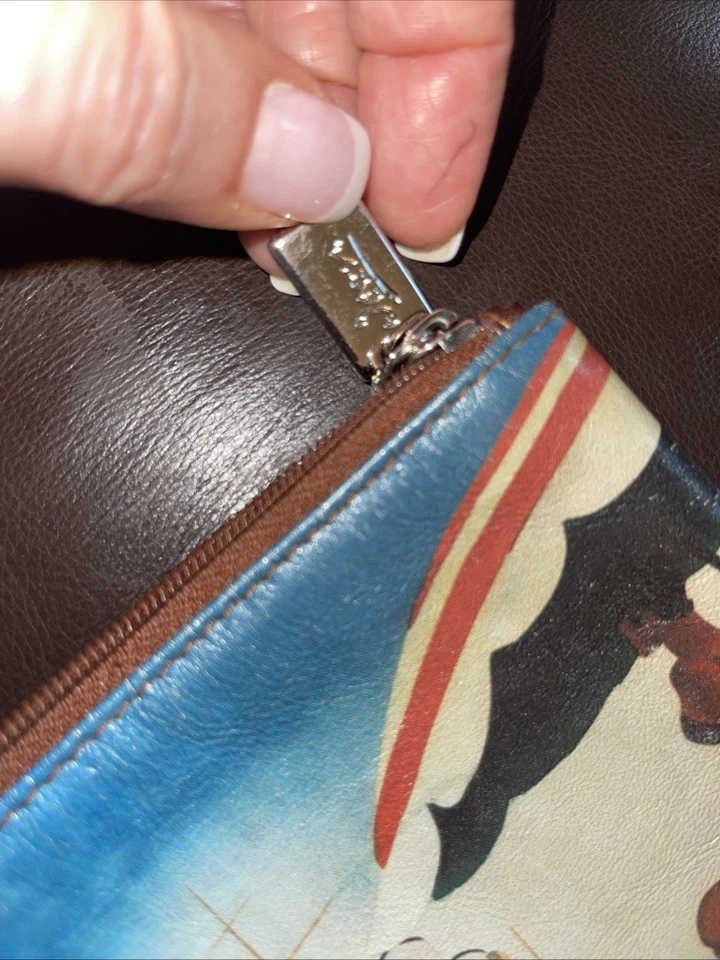 "Bolso de cambio/maquillaje ICON Los Angeles de cuero con cremallera ~ 6,5 x 5,5""" Foto 4 de 4