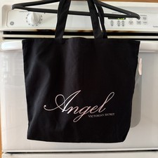 Victoria's Secret Angel Bolso de Mano de Lona Negro Cartera Bolso de Hombro Brillo Logo