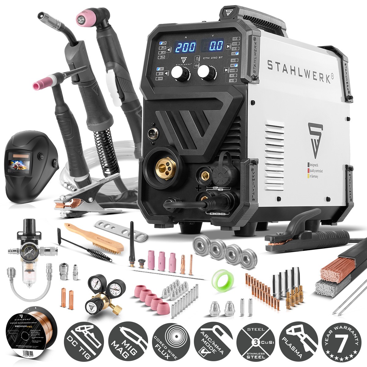 STAHLWERK CTM-250 ST Combination welder TIG MIG MAG MMA CUT Fully equipped