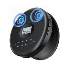 Portable CD Player with Bluetooth, Rechargeable CD Player for Car/Home Black
