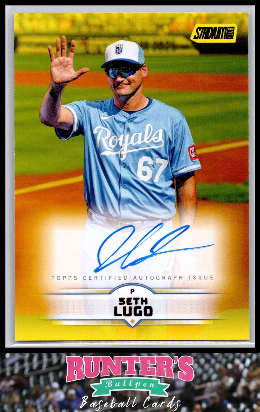 2025 Topps Stadium Club Auto #SCBA-SL Seth Lugo Royals Yellow Foil