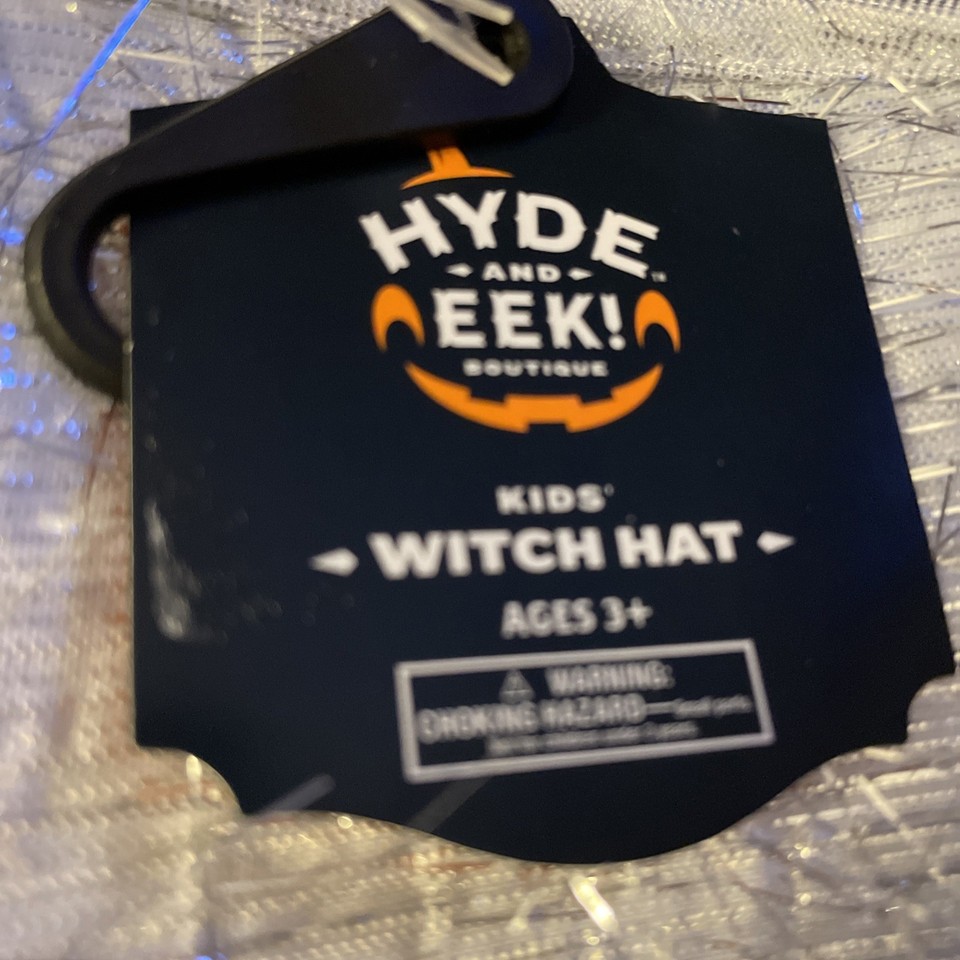 Hyde Eek Witch Halloween Hat NEW. White With Blue Ribbon Kids | eBay